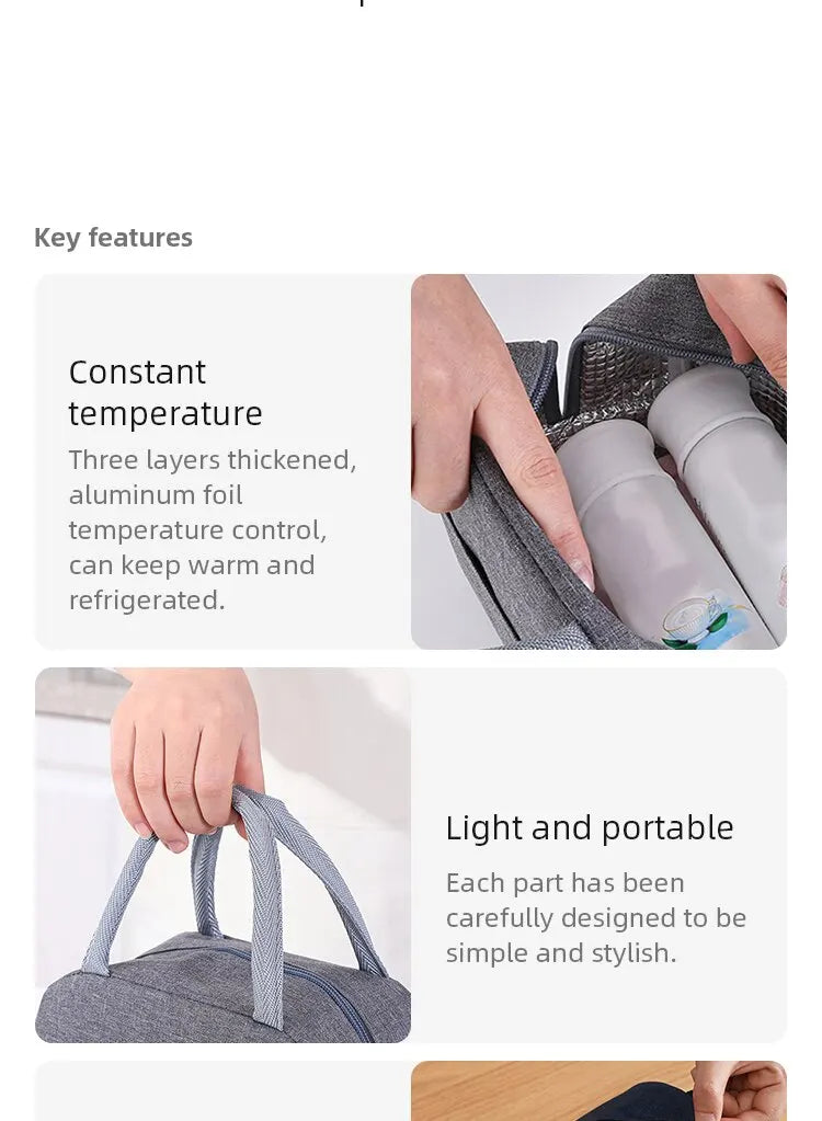 Bolsa de almuerzo aislada para mujeres y niños, bolsa térmica portátil, bolsa de hielo, contenedor de comida de lona, bolsas de Picnic de alimentos