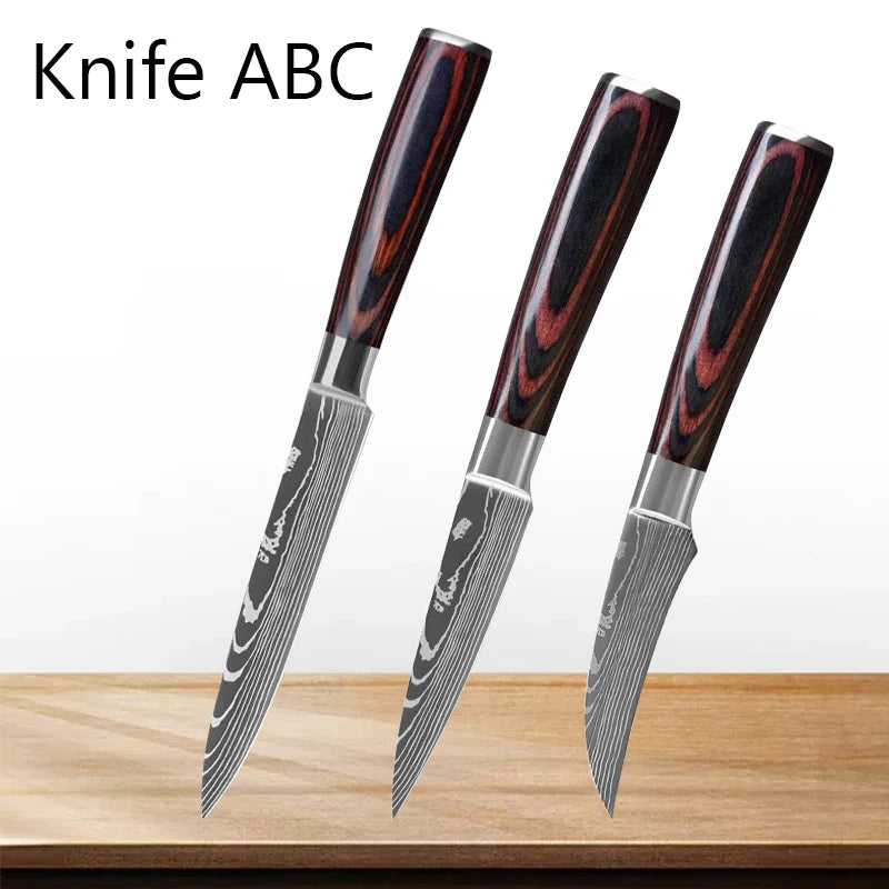 Cuchillos de cocina profesionales, cuchillo de acero inoxidable, pelado de frutas, cuchillo de carnicero, cuchillo para deshuesar, cuchillos de cocina para pelar
