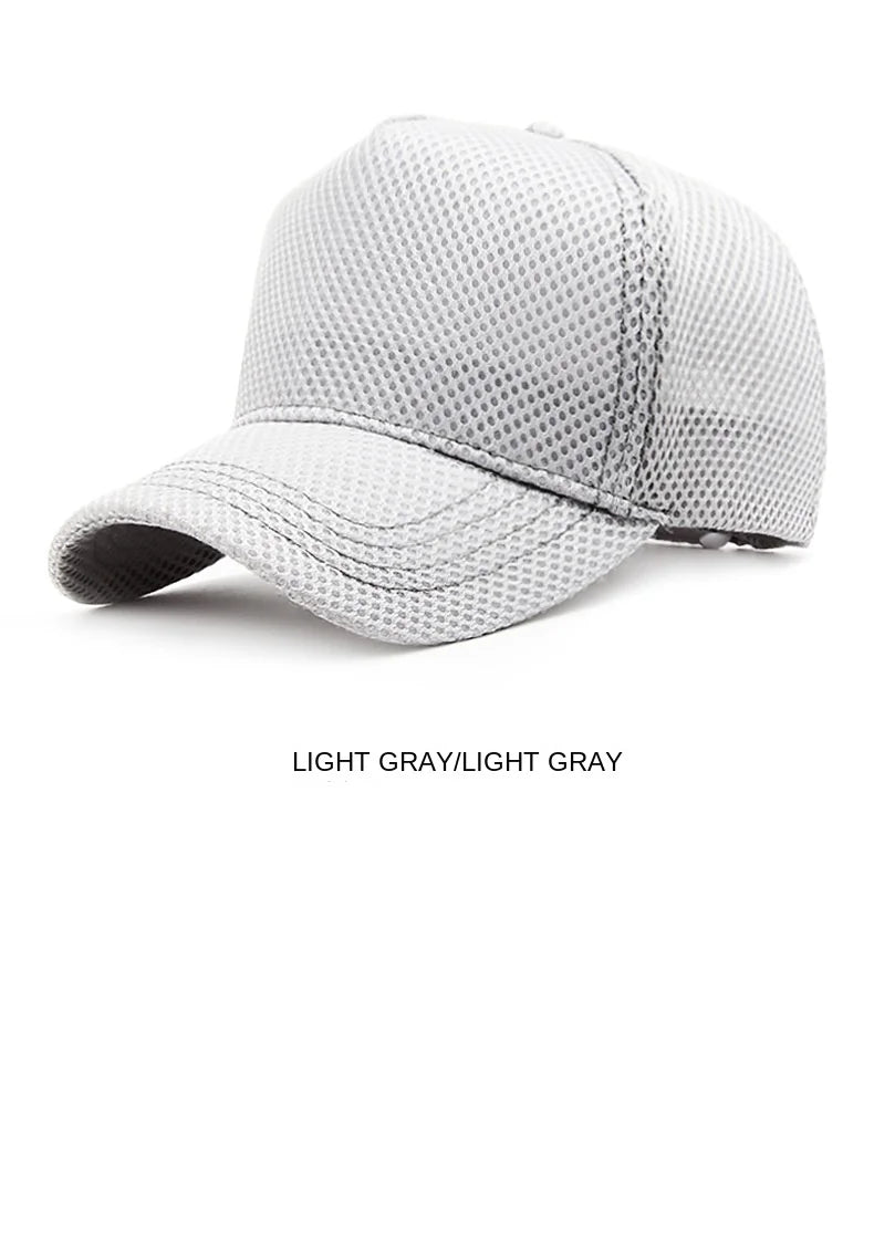 Gorra de béisbol de malla de verano de talla grande de cabeza grande para hombres y mujeres gorra transpirable de camionero ajustable para deportes al aire libre correr