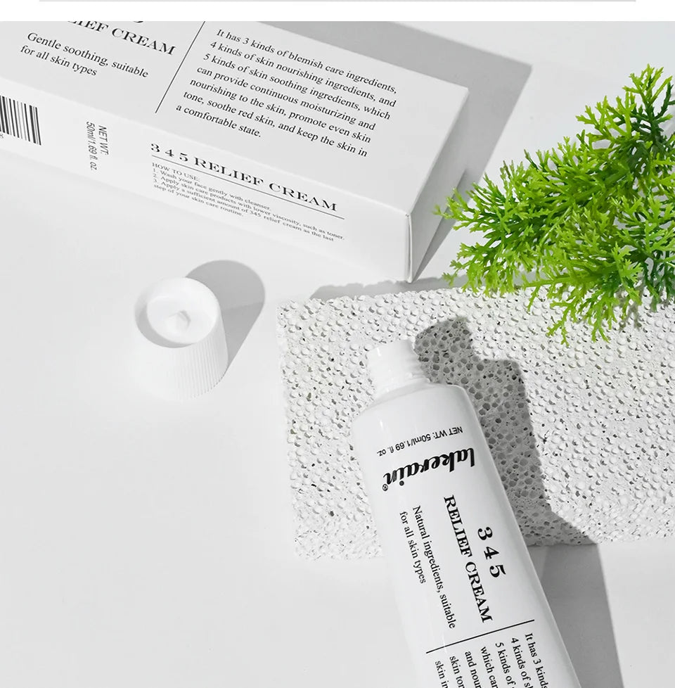 Crema de alivio 345, solución integral para problemas de la piel, antiazúcar y antioxidante, brillo de la piel, mejora las marcas de acné, humedad