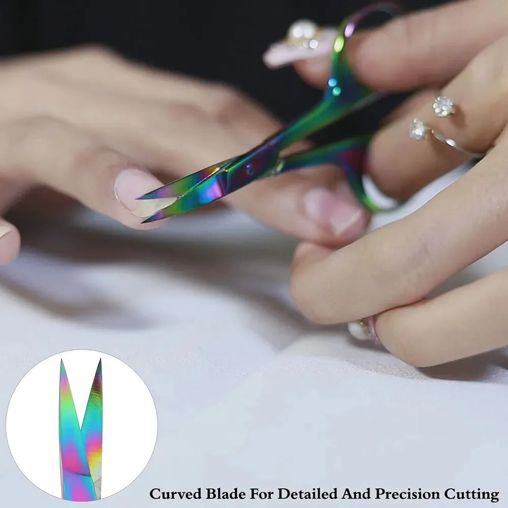1 Uds tijeras multiusos para Barba pequeña tijeras para cejas herramienta de recorte colorida para uñas y cutículas