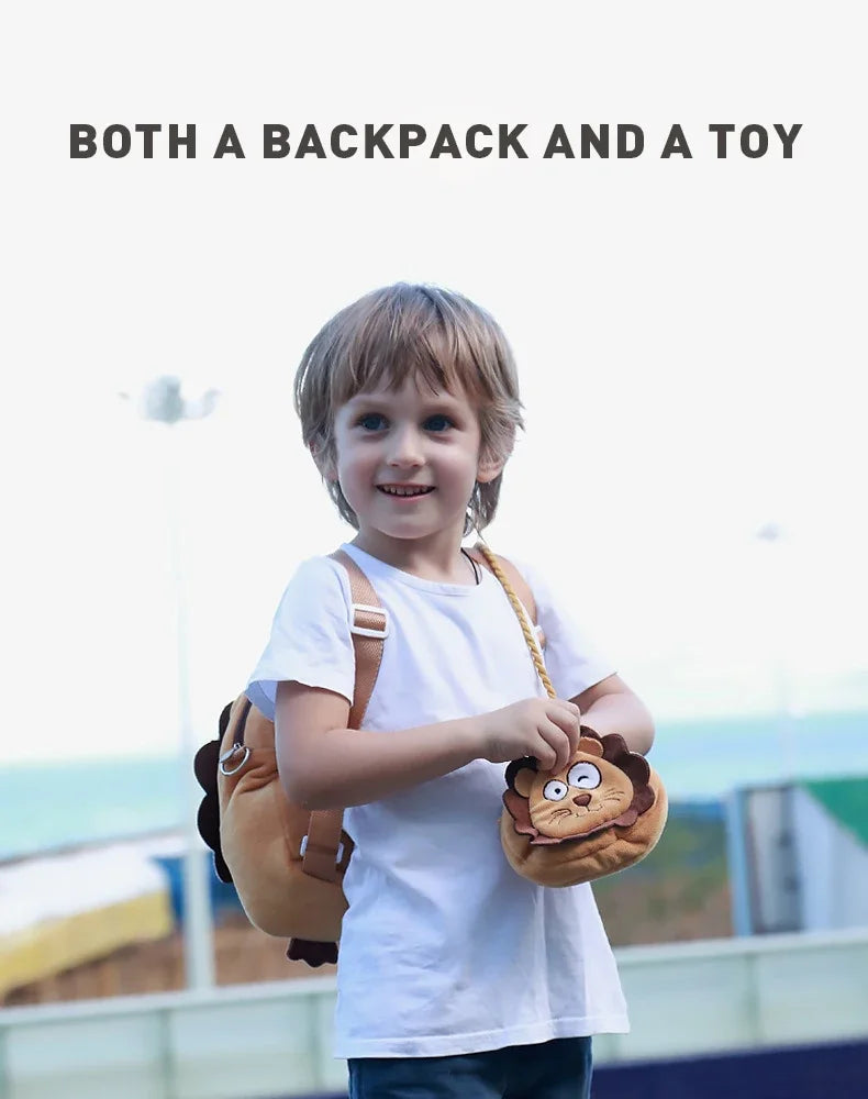Nueva mochila de hombro perdida con dibujos animados para bebés y niños, bolsas pequeñas de felpa con cuerda de tracción, mochila escolar antipérdida para niños pequeños