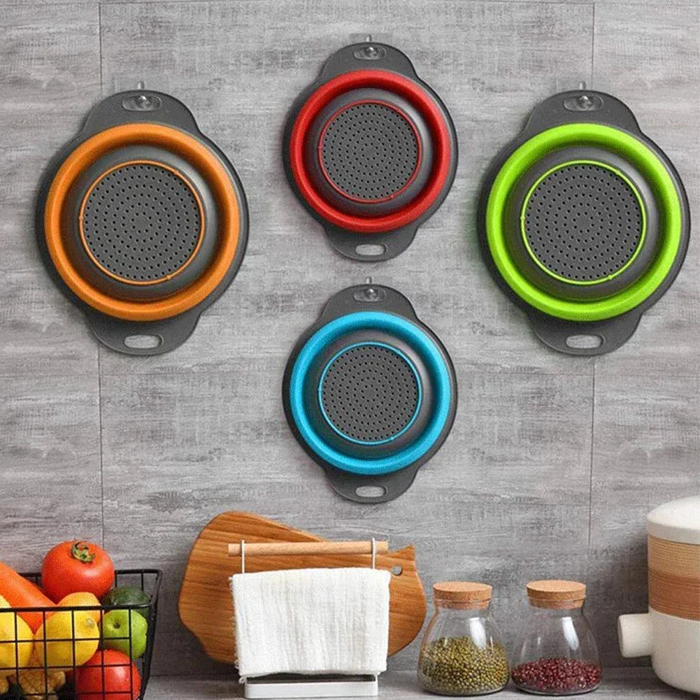 Escurridor plegable redondo, cesta de lavado de frutas y verduras, colador plegable, escurridor plegable, herramienta de almacenamiento de cocina