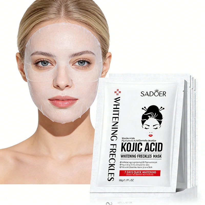 5 uds SADOER mascarilla Facial de ácido kójico hidratante brillo mascarillas faciales mascarilla de hoja belleza productos para el cuidado de la piel
