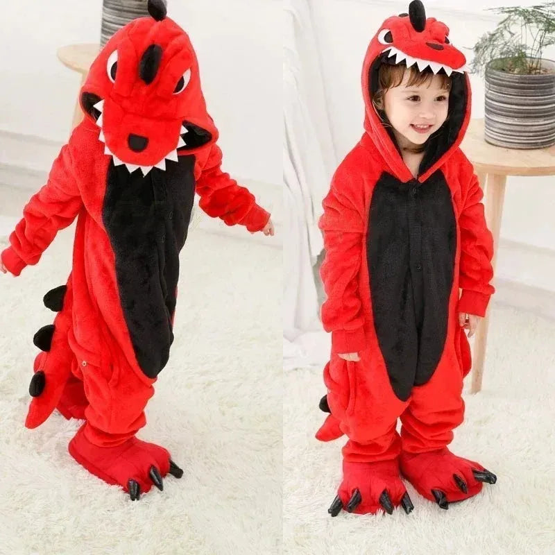 Pijamas de Dinosaurio para Niños de 3 a 12 Años, Conjunto de Pijamas de Franela, Ropa de Dormir Infantil