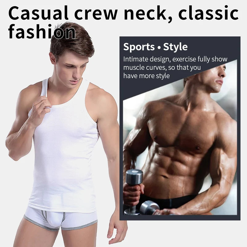 Chaleco de talla grande de Color sólido para las cuatro estaciones para hombre, Top cómodo de algodón puro para deportes juveniles y Fitness, Base para mediana edad, 1/3 piezas