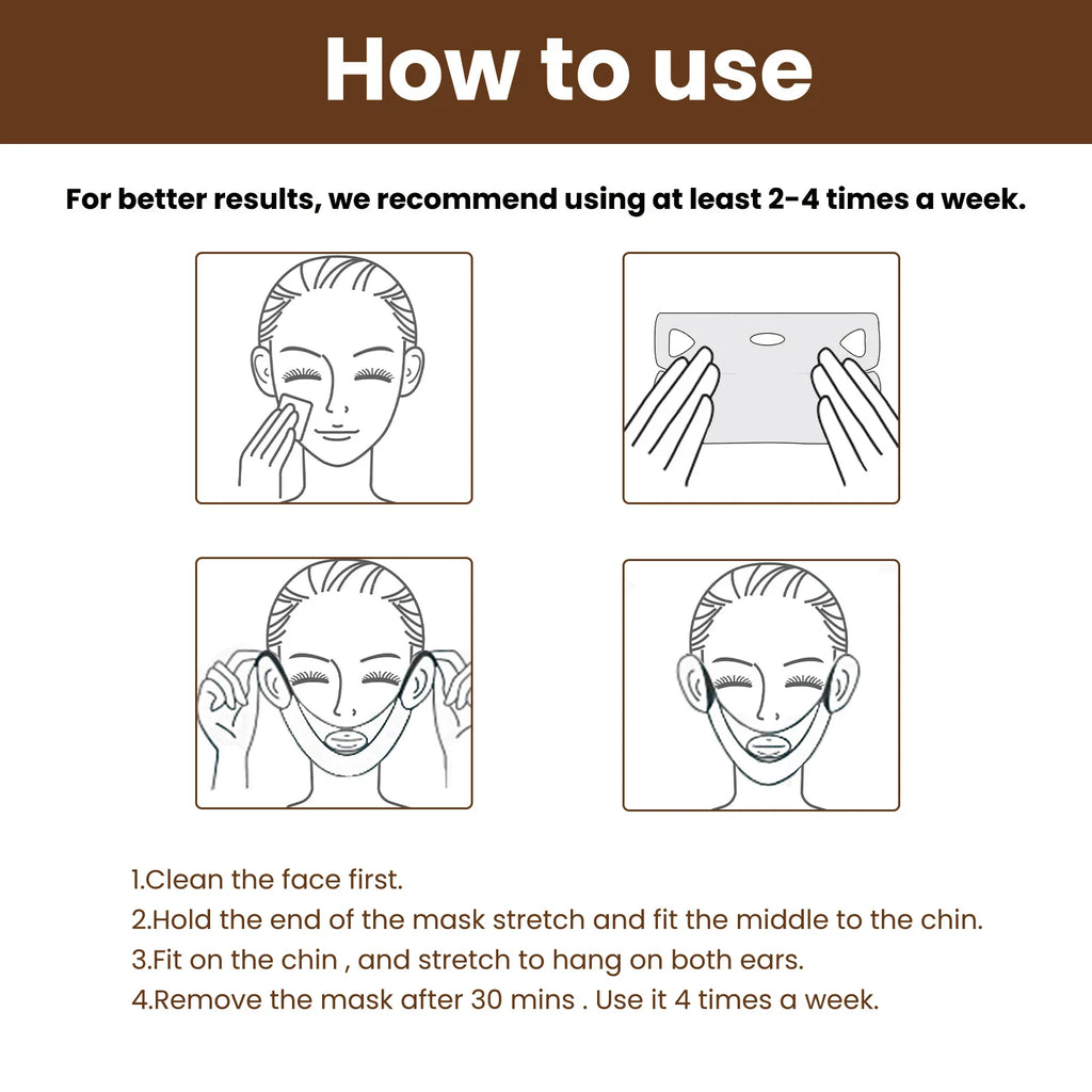 EELHOE-mascarillas de Estiramiento facial, moldeador en V, reafirmante de la barbilla, hidratante, antienvejecimiento, antiflacidez, en forma de V, mascarilla de Estiramiento facial, cuidado de la piel