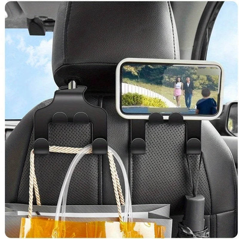 Soporte Universal para Teléfono Móvil para Colgar en el Asiento Trasero del Coche, Soporte para Reposacabezas, Soporte Portátil con Gancho para el Asiento Trasero del Coche