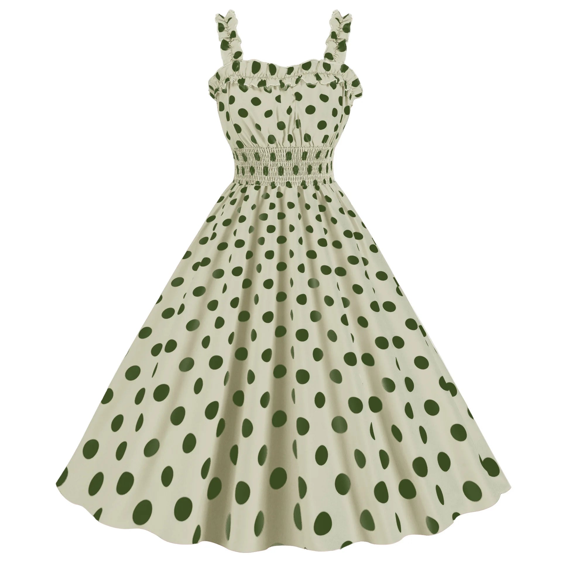 Elegante Vestido de Mujer con Estampado de Puntos, Estilo Hepburn de los Años 50 y 60, Vestido Vintage Sexy con Cuello Halter, Estilo Rockabilly Retro para Fiesta u Oficina, Vestido Pinup 2026