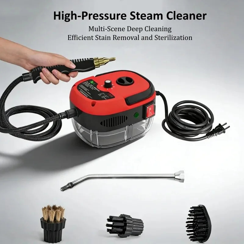 Limpiador a vapor de alta presión de 110V con múltiples boquillas, vaporizador portátil de mano para limpieza de azulejos de cocina, coche y baño.