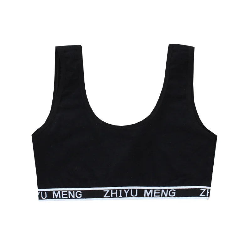 Sujetador de entrenamiento de algodón para chica adolescente de 8 a 18 años, chaleco para adolescentes, camisetas sin mangas inalámbricas para niños, KF020
