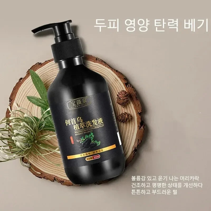 Herbal Polygonum Multiflorum Champú Control de aceite, Control de caspa, Champú para aliviar la picazón para hombres y mujeres
