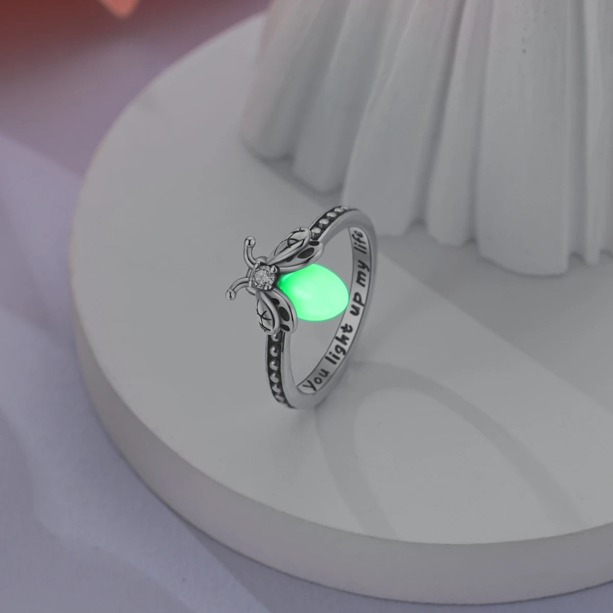 Anillo de plata 925 con diseño Original de luciérnaga y amor infinito, anillos de dedo de circón para mujer, regalo de joyería de boda de alta calidad