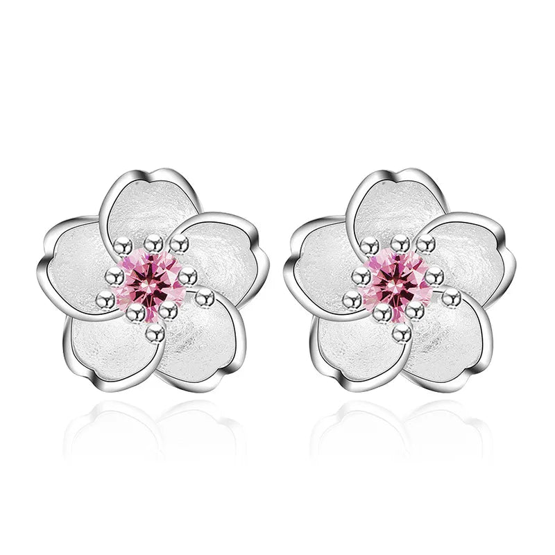 Pendientes pequeños de Plata de Ley 925 con circonita rosa y púrpura para mujer, accesorios de joyería de lujo elegantes para boda, venta al por mayor
