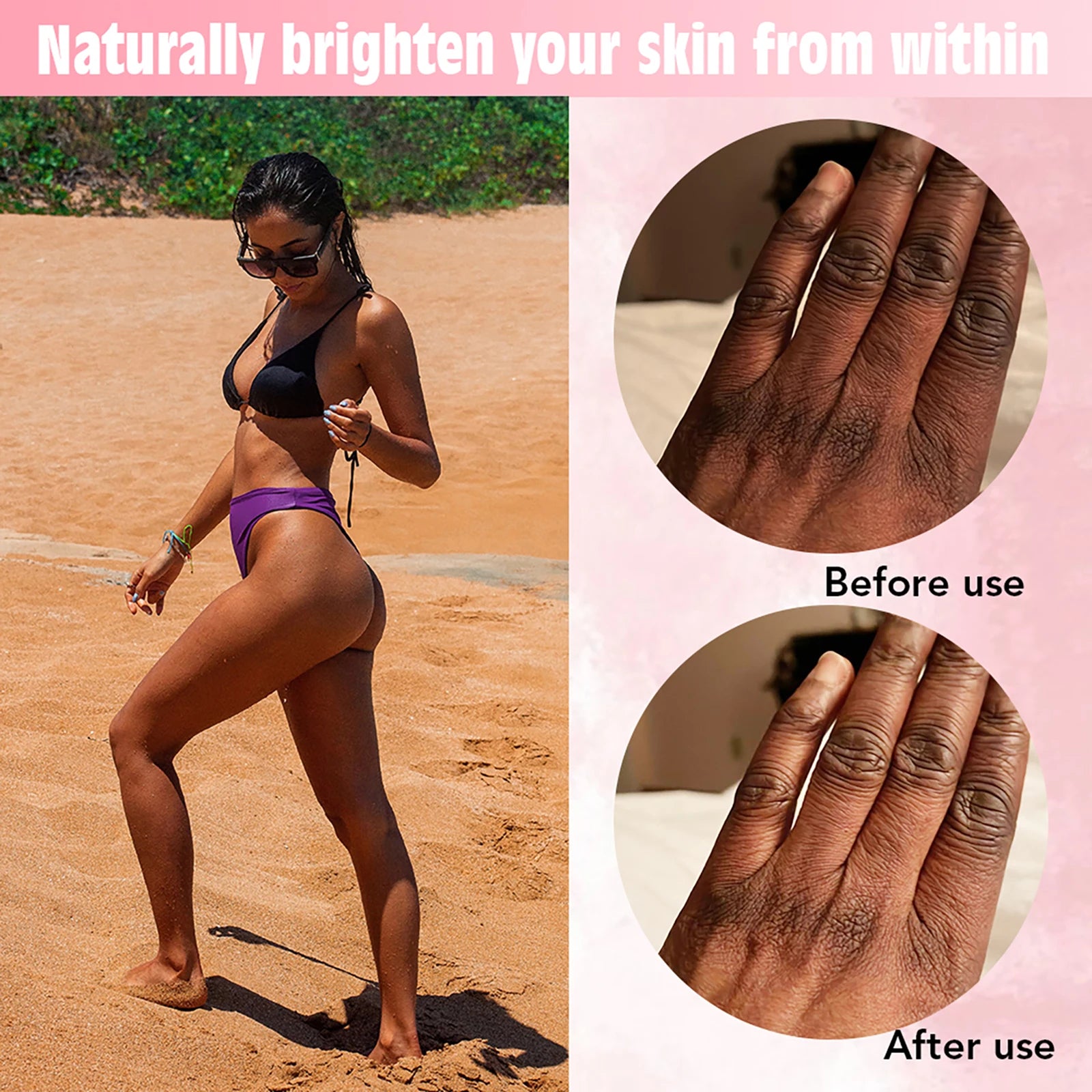 AILKE blanqueamiento eliminar manchas negras loción para el cuidado de la piel Facial crema hidratante glutatión corporal vitamina C piel negra cara nuevo conjunto
