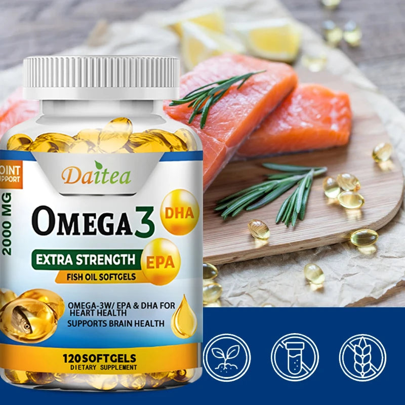 Cápsulas de aceite de pescado Omega 3 que apoyan la salud del sistema cerebral y nervioso, la salud cardiovascular y de la piel, el antioxidante y la inflamación