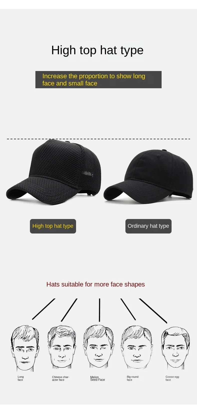 Gorra de béisbol de malla de verano de talla grande de cabeza grande para hombres y mujeres gorra transpirable de camionero ajustable para deportes al aire libre correr