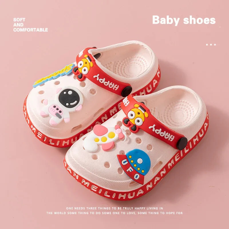 Zapatos de jardín para niños, bonitas sandalias de playa de dibujos animados de EVA, zapatillas de verano para bebés, zapatillas suaves de alta calidad para exteriores, zapatos con tapa
