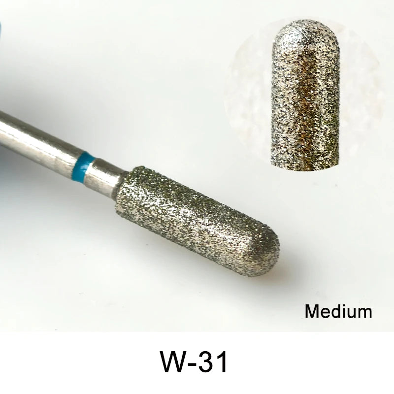 Brocas de cerámica para uñas de diamante, fresa para manicura, limas rotativas para cutículas izquierda y derecha, herramientas de accesorios para uñas DIY
