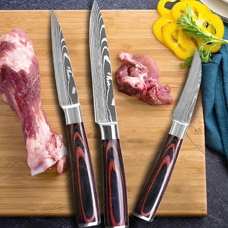 Cuchillos de cocina profesionales, cuchillo de acero inoxidable, pelado de frutas, cuchillo de carnicero, cuchillo para deshuesar, cuchillos de cocina para pelar