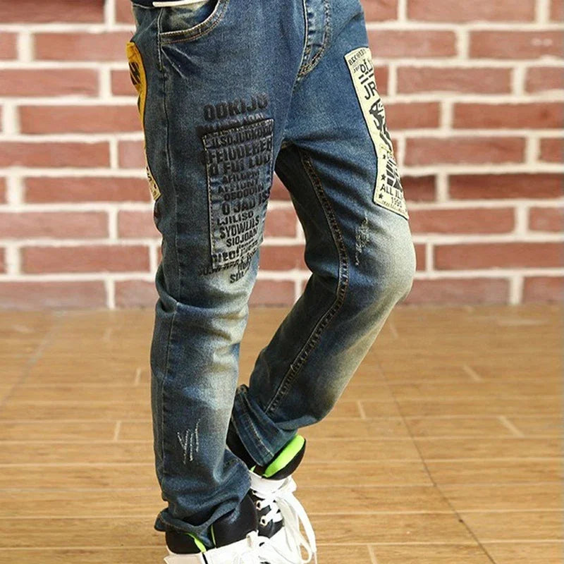 IENENS, pantalones vaqueros ajustados para niños y niñas, pantalones con cintura elástica, ropa vaquera para niños de 4 a 13 años, pantalones deportivos