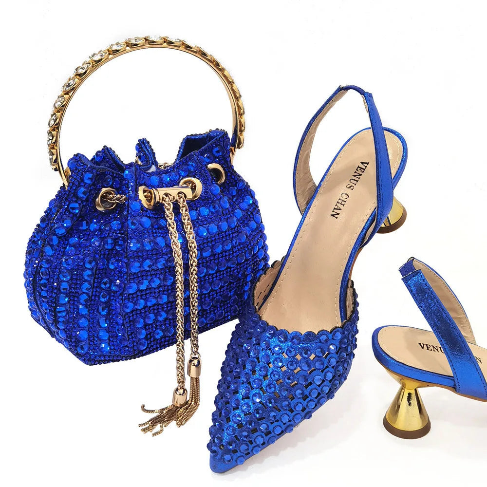 Sandalias con fondo de Muffin decoradas con cuentas para mujer, zapatos y bolso cómodos y versátiles, elegantes, a la moda, verano, 2023