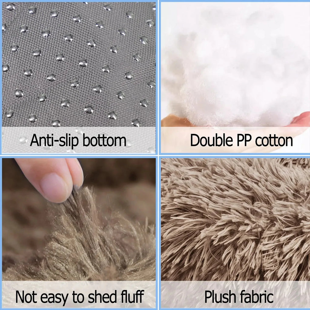 Cama redonda para perros, cama cálida de invierno para gatos, cesta de felpa para perros, cama lavable para mascotas, sofá para perros pequeños, medianos y grandes