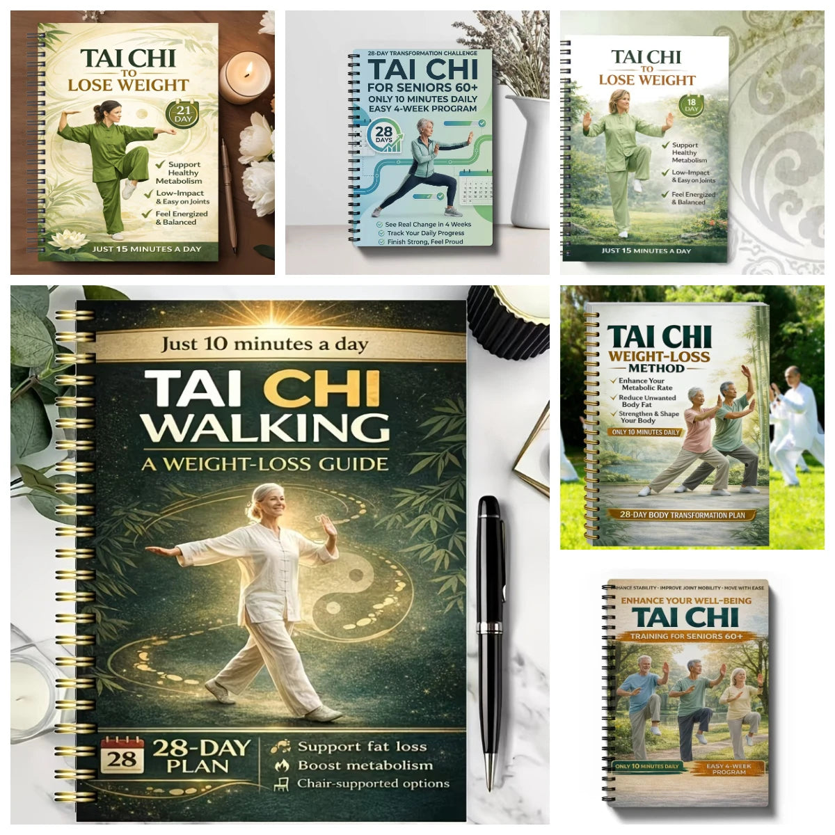 El plan de caminatas de Tai Chi de 28 días de la revista Tai Chi para Personas Mayores es la guía básica del yoga y el Kung Fu de China.