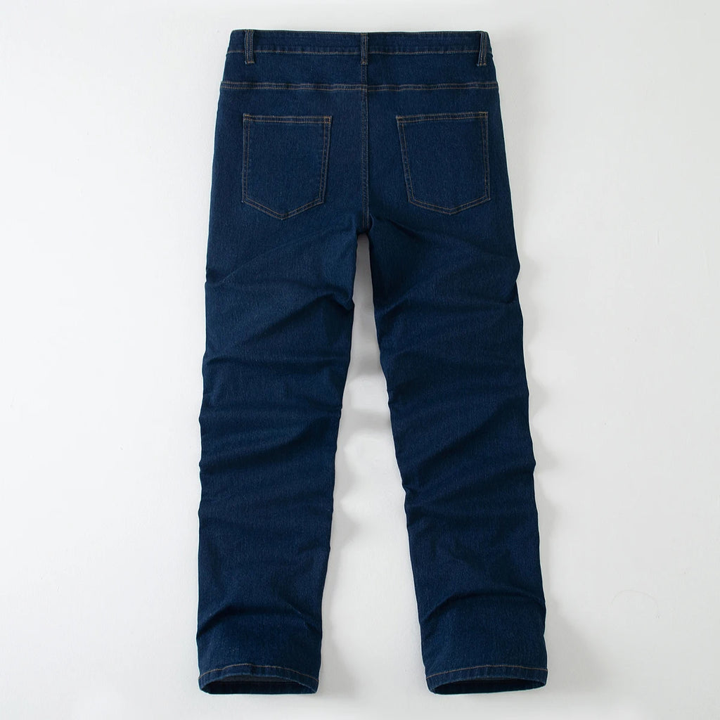 Pantalones vaqueros de pierna recta para hombre, de color liso, para primavera y otoño, a la moda, elegantes, sencillos, informales, negros, versátiles, para exteriores