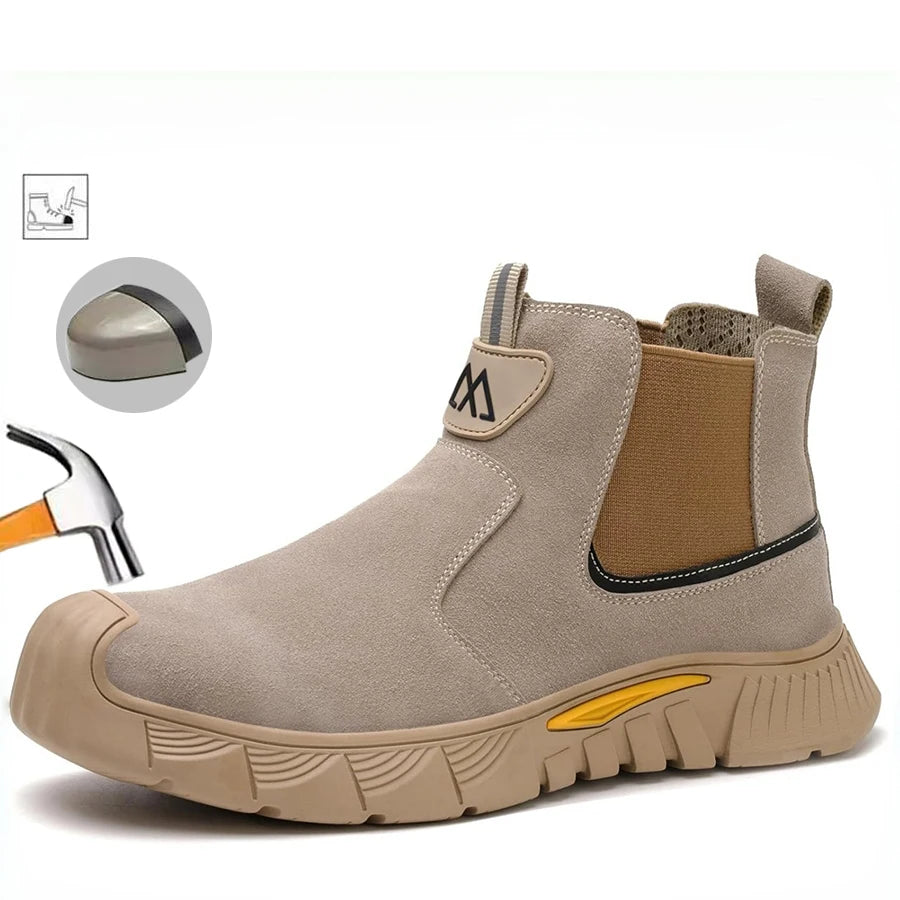 Zapatos de seguridad con punta de acero para hombres y mujeres, zapatos de trabajo antideslizantes, zapatillas de deporte, zapatos de trabajo protectores para exteriores, botas de seguridad para exteriores para hombres