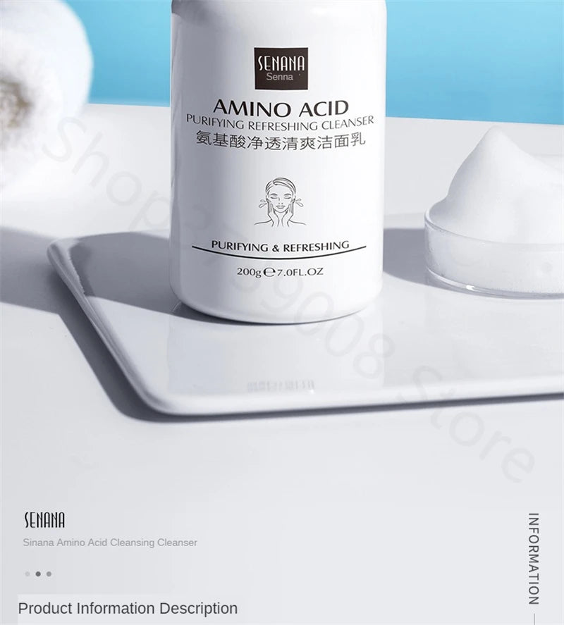 Limpiador Facial de aminoácidos, limpieza profunda, limpiador hidratante con Control de aceite, Gel de limpieza suave, productos de lavado de cara para el cuidado de la piel