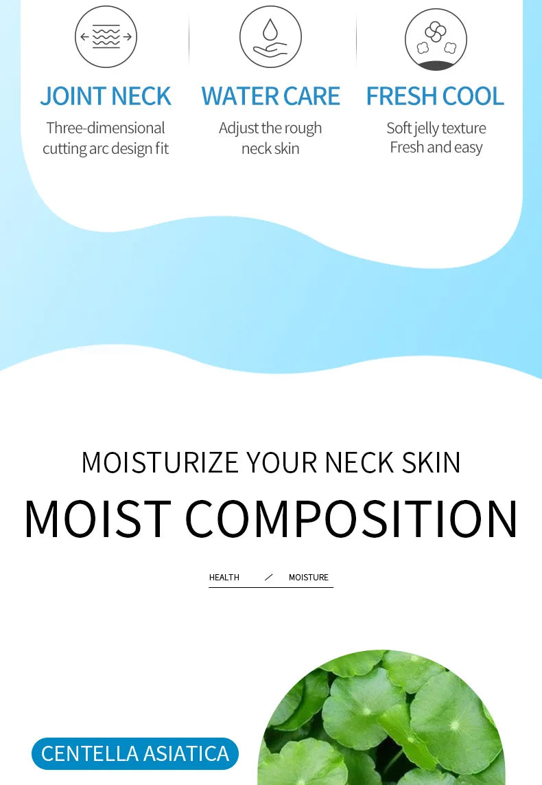 10 Uds SADOER ácido hialurónico máscara de cuello colágeno reafirmante máscaras de cuello nutritivo brillo belleza hidratante cuellos cuidado de la piel