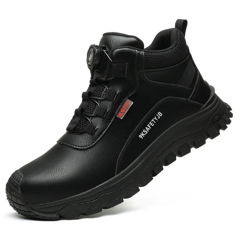Zapatos de seguridad para el trabajo con aislamiento de 6KV, botas de trabajo impermeables antideslizantes para hombres y mujeres, botas de seguridad con protección de botón giratorio, talla 47 48