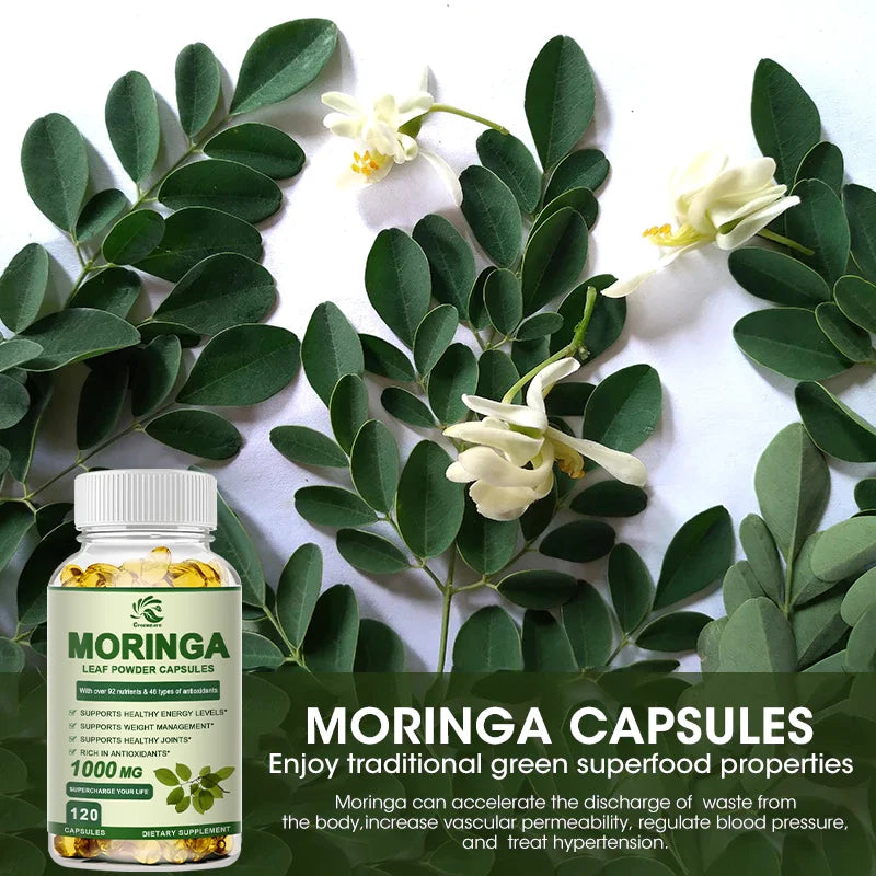 Cápsula de extracto de Moringa antiestrés mejora el sueño mejora la inmunidad antioxidante - 60/120 cápsulas