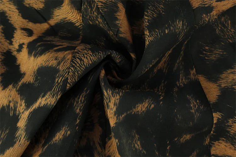 Ahagaga-Mini Vestidos sexis de leopardo para mujer, camisola sin mangas con cuello en V, lazos de encaje ajustados, ropa de calle sin espalda, Vestidos ceñidos