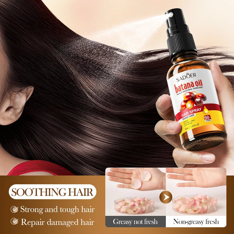 Spray para el crecimiento del cabello Batana, anticaída, pérdida de cabello, tratamiento dañado del cuero cabelludo, aceite de suero, nutre las raíces, cuidado de la salud del cabello de crecimiento rápido