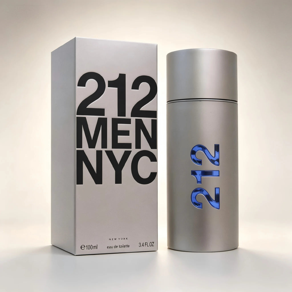 Perfume 212 NYC para Hombre 100ml 3.4oz Eau de Toilette, Fragancia Masculina de Regalo con Notas Verdes Refrescantes y Especias Ligeras