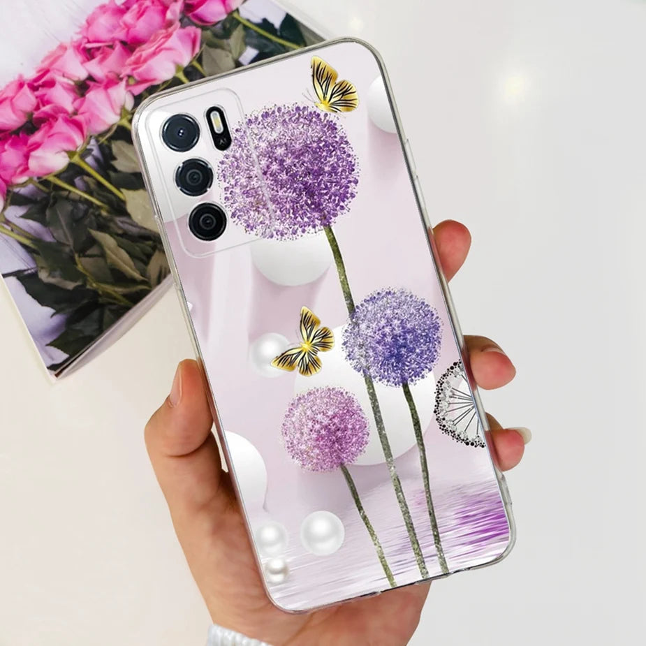 Para Oppo A16 A16s funda elegante pintada contraportada suave funda de teléfono delgada para Oppo A16s OppoA16 s CPH2269 Coque Fundas carcasa de parachoques