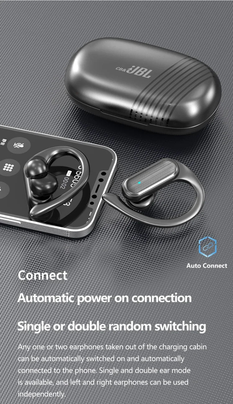 Para CB & JBL Bluetooth TWS auriculares inalámbricos A520 Auricles auriculares ganchos para las orejas juego auriculares deportivos Control táctil auriculares con micrófono