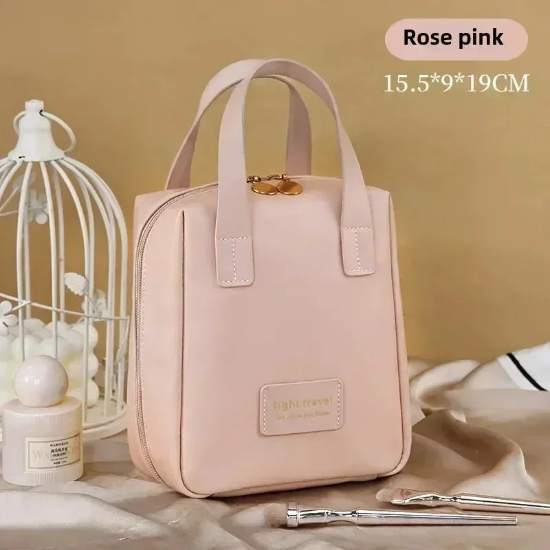 Bolsa de cosméticos de viaje grande para mujer, organizador de maquillaje de cuero, neceser femenino, estuche de maquillaje, bolsa de almacenamiento, caja de lujo para mujer