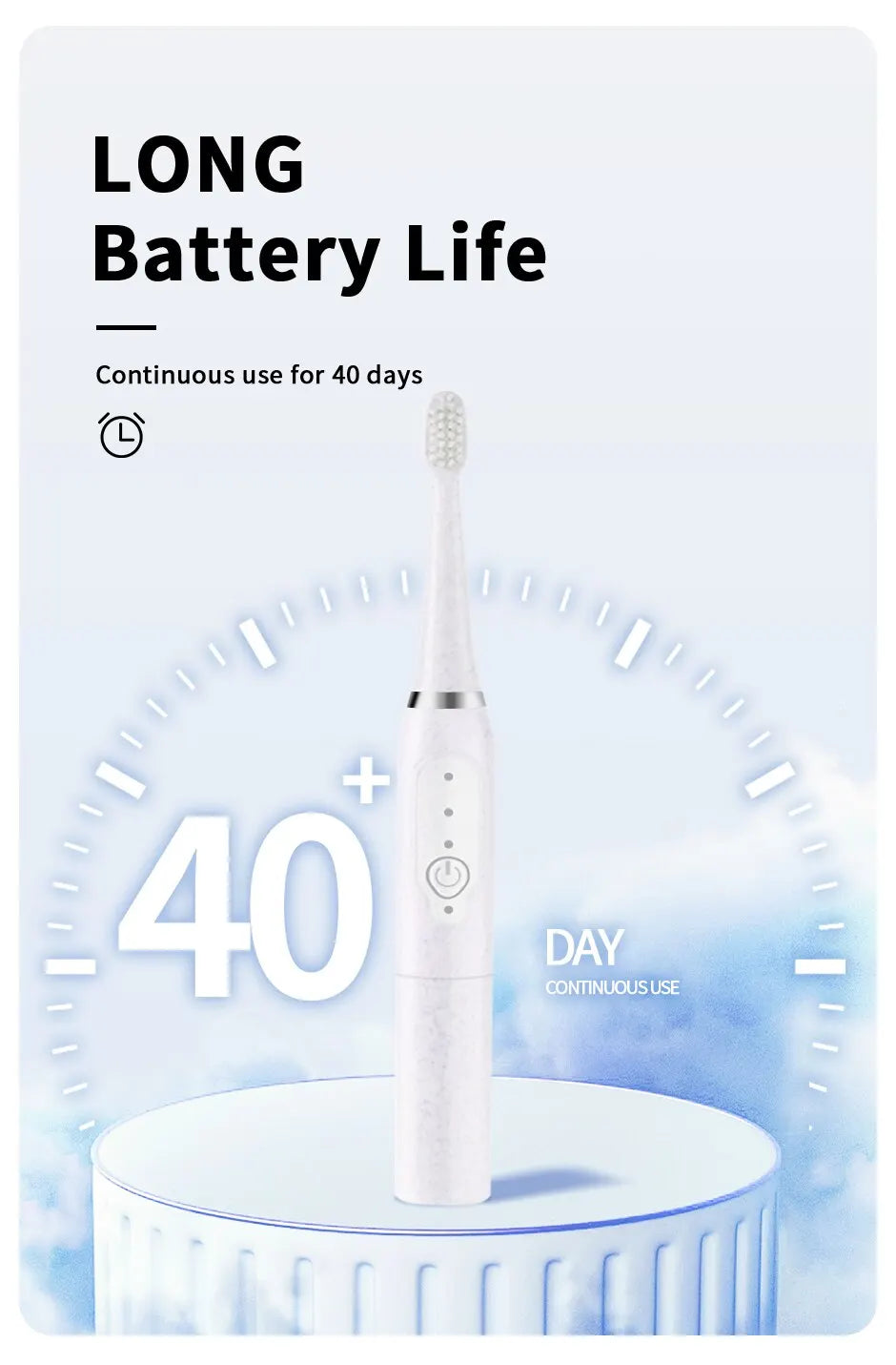 Jianpai-cepillo de dientes eléctrico para hombres y mujeres adultos, cepillo de dientes eléctrico sónico, no recargable, piel suave, totalmente automático, impermeable, Coupl