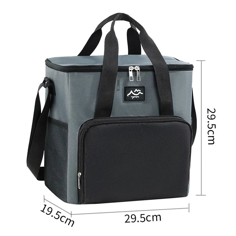 Color a juego de moda, bolsa de almuerzo cuadrada simple, bolsa de hielo portátil para acampar, trabajadores de oficina de gran capacidad, bolsa de comida