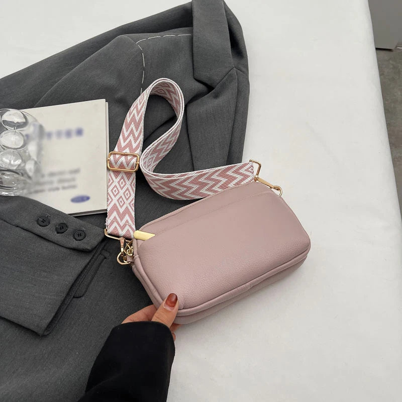 Bolso cruzado vegano elegante para mujer, bolso de hombro de PU minimalista y a la moda, compacto, espacioso, apto para teléfono
