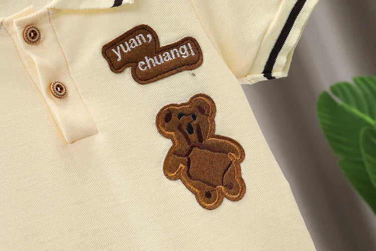 Ropa para niños, ropa para madres y niños, conjuntos para niños, camiseta, pantalones cortos, traje de moda de manga corta de algodón de verano, 2 uds.