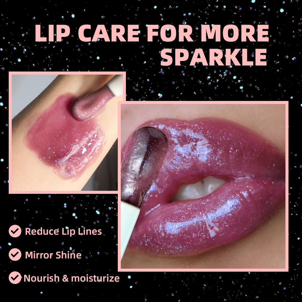 Brillo Labial QIBEST con Efecto Espejo, Hidratante, Cambia de Color, Bálsamo Labial Brillante, Voluminizador, Tinte Labial Diamante de Larga Duración