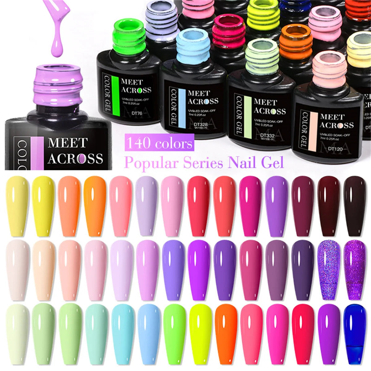 8 unids/set de esmalte de uñas de Gel fluorescente, barniz de Gel semipermanente colorido para decoración de uñas, suministros de manicura para uñas