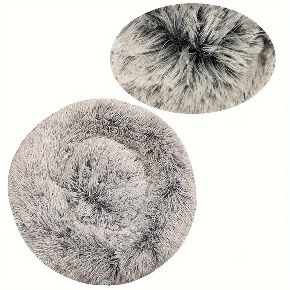 Cama redonda para perros, cama cálida de invierno para gatos, cesta de felpa para perros, cama lavable para mascotas, sofá para perros pequeños, medianos y grandes