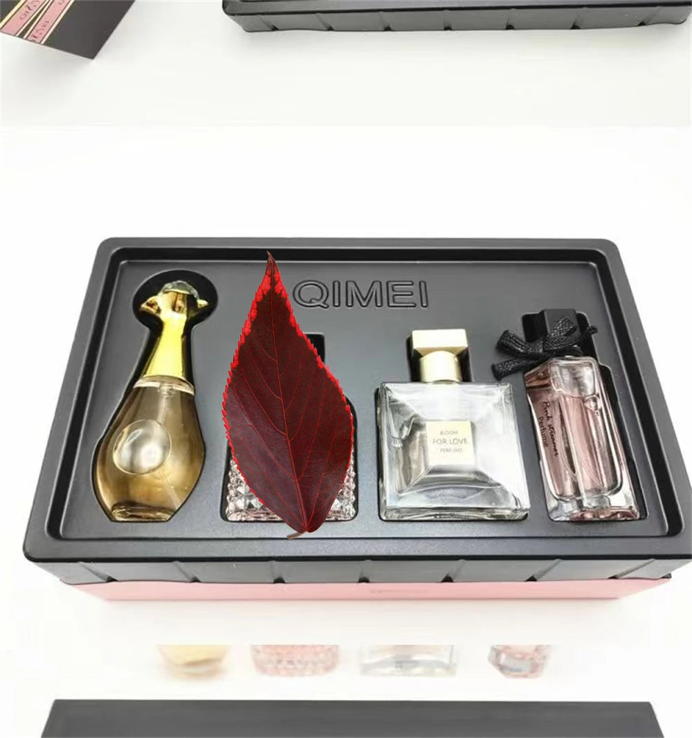 Perfume de Marca de Lujo para Mujer, Eau de Parfum, Caja de Regalo de 4 Piezas, 100 ml, Perfumes de Mujer, Aroma Floral Frutal Fresco y Natural en Spray
