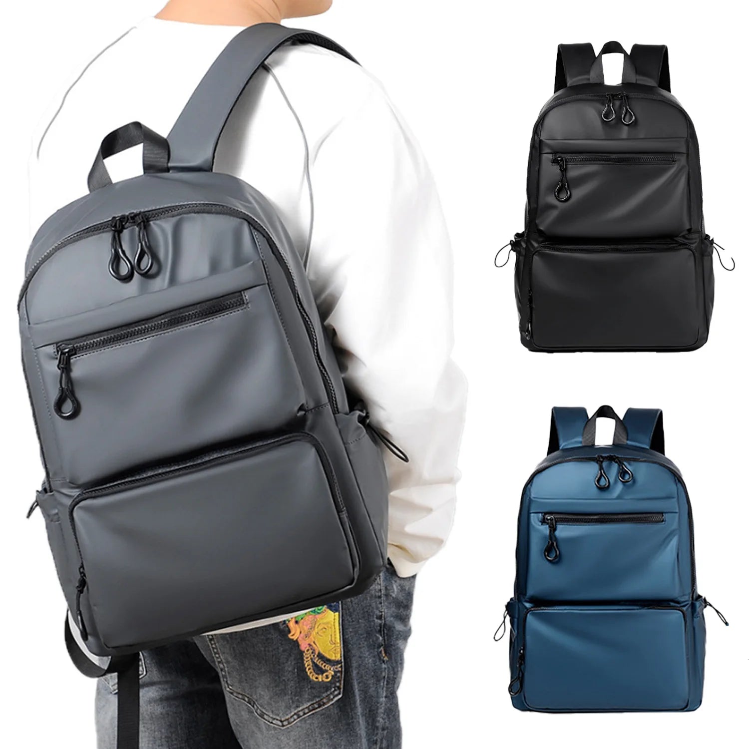 Mochila para ordenador de 14 pulgadas, mochila sencilla y duradera de gran capacidad para hombre, mochila de viaje ligera para hombre, mochila escolar para estudiantes