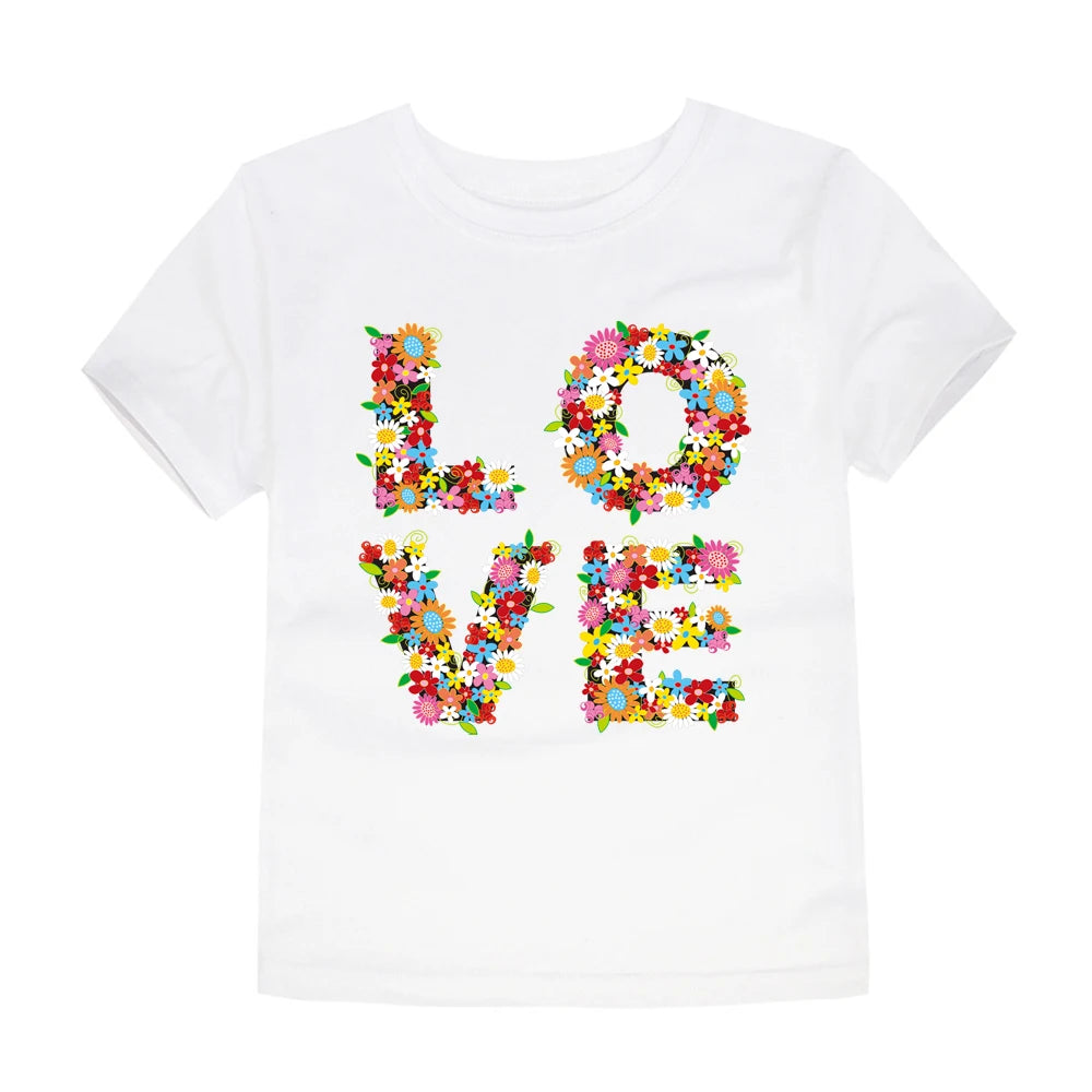 Camisetas con dibujos de arcoíris para niñas, ropa 2024 de algodón para verano, 2 a 3, 4, 5, 6, 7, 8, 9, 10, 11, 12, 13, 14 años, 100%